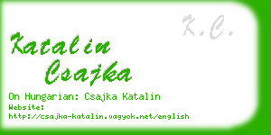 katalin csajka business card